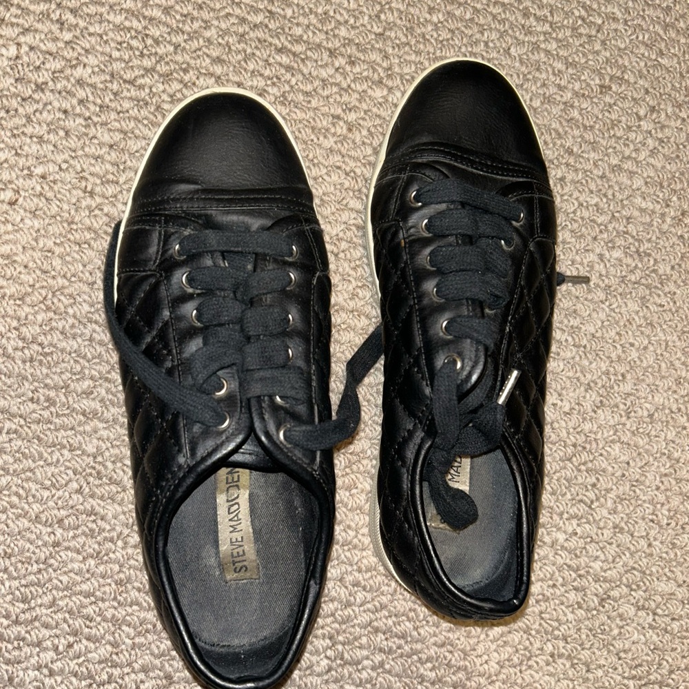 Steve Madden Black Platform Sneakers